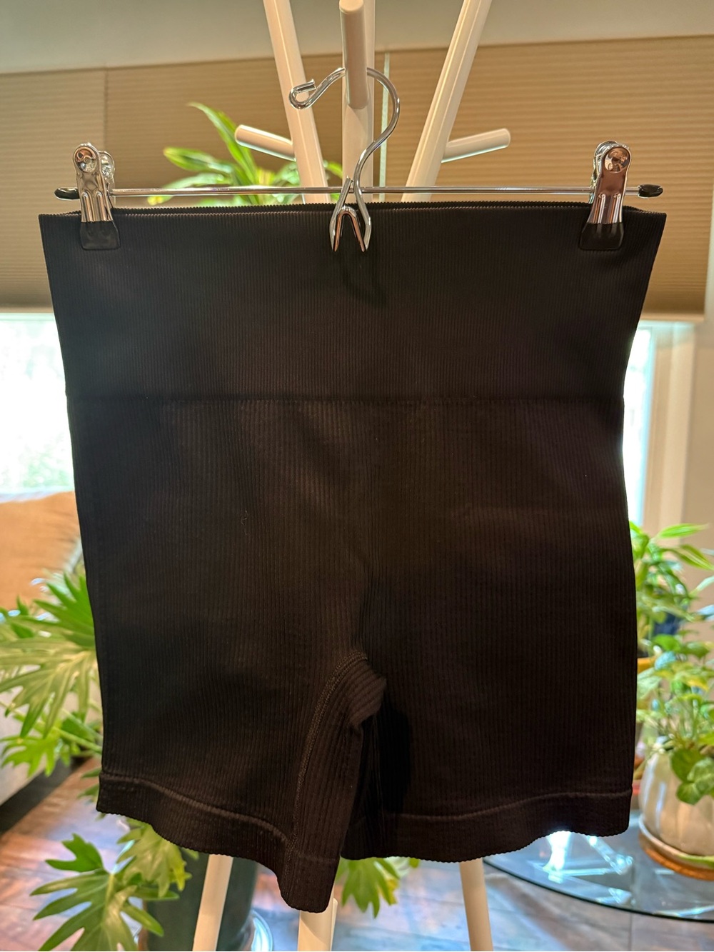 Colsie High-Waist Black Women’s Ribbed Bike Shorts